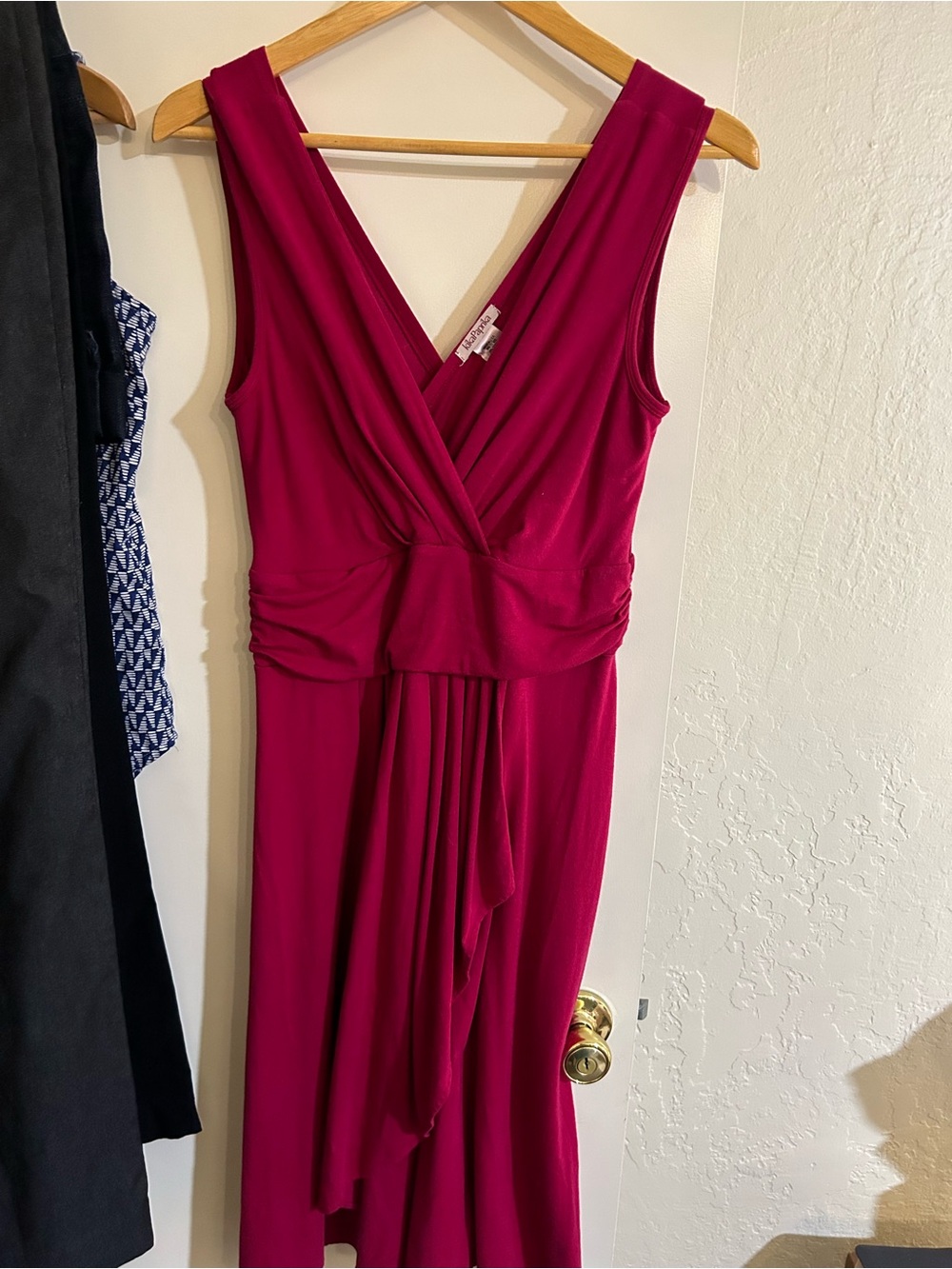 💜3 for $25💜 KikaPaprika Deep Berry Sleeveless Surplice Midi Dress